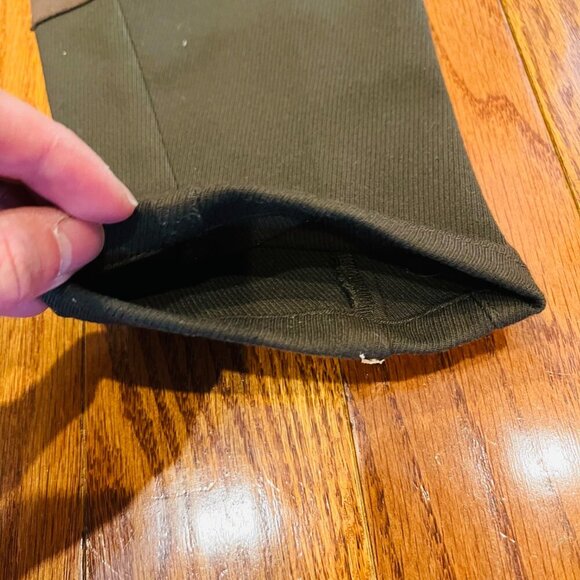 GAP Womens Pants Size 4 Army Green Faux Brown Suede Patch Riding Equestrian - Picture 9 of 16